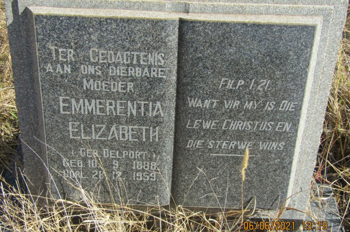 MAREE Emmerentia Elizabeth nee DELPORT 1888-1959