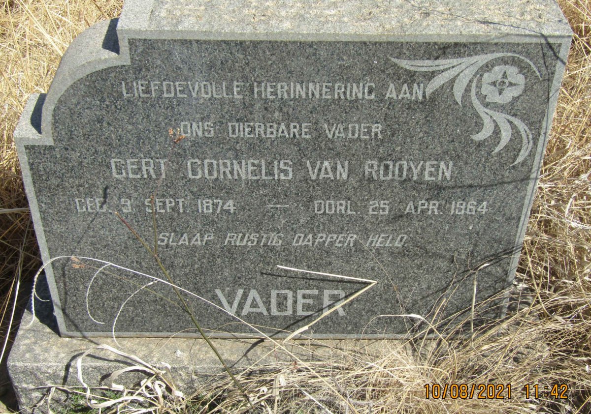 ROOYEN Gert Cornelis, van 1874-1964