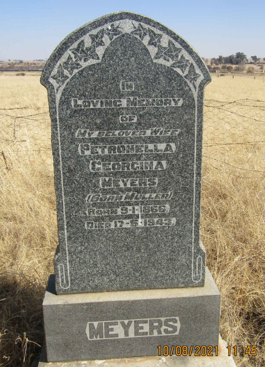 MEYERS Petronella Georgina nee MULLER 1866-1943