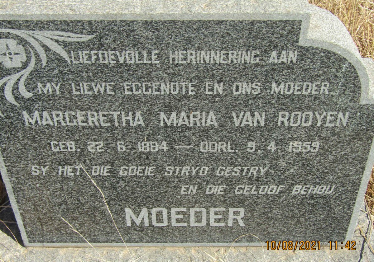 ROOYEN Margeretha Maria, van 1884-1959