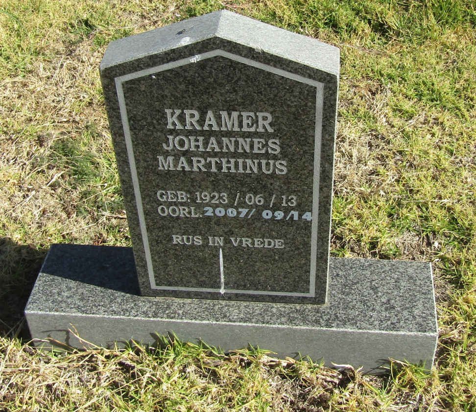 KRAMER Johannes Marthinus 1923-2007