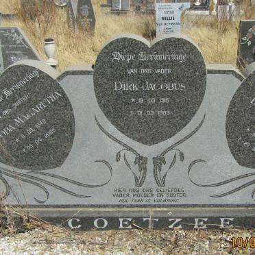 COETZEE Dirk Jacobus 1915-1989 &amp; Dina Elisabeth DAVEL 1907-1991 :: COETZEE Jacoba Magaretha 1949-2008