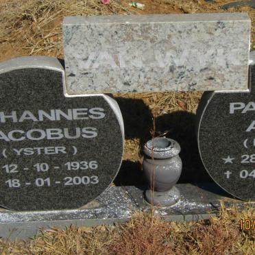 WYK Johannes Jacobus, van 1936-2003 &amp; Patricia Adri 1939-2004