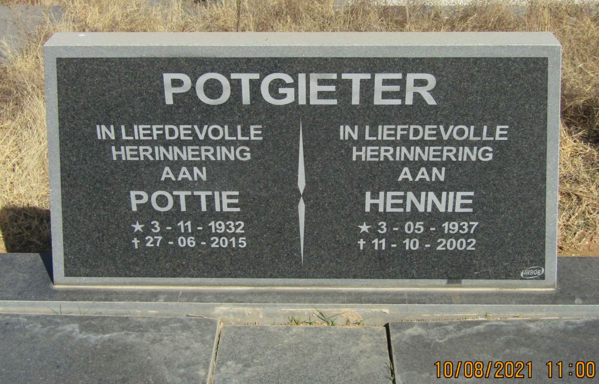 POTGIETER Pottie 1932-2015 :: POTGIETER Hennie 1937-2002