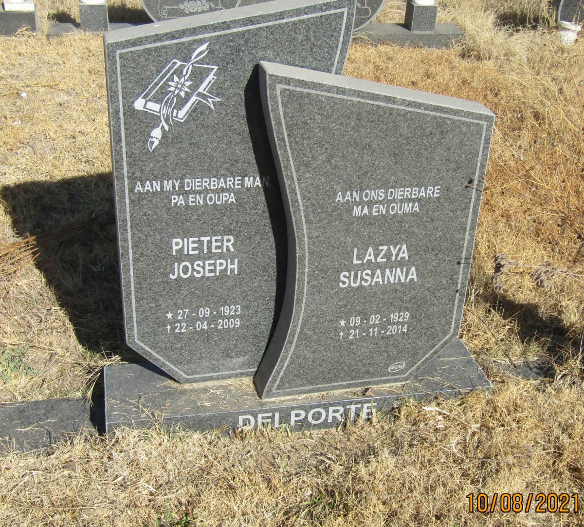DELPORTE Pieter Joseph 1923-2009 &amp; Lazya Susanna 1929-2014