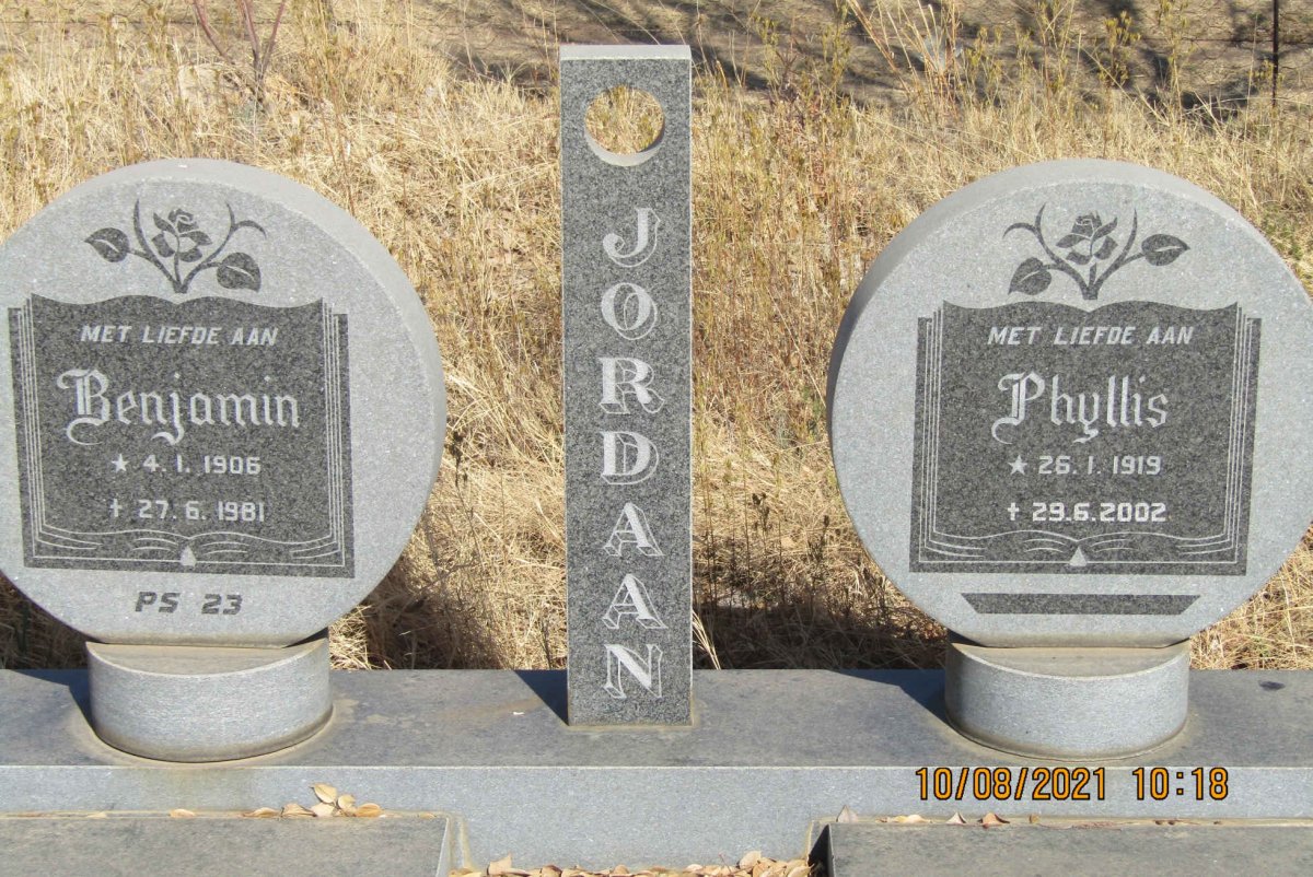 JORDAAN Benjamin 1906-1981 &amp; Phyllis 1919-2002