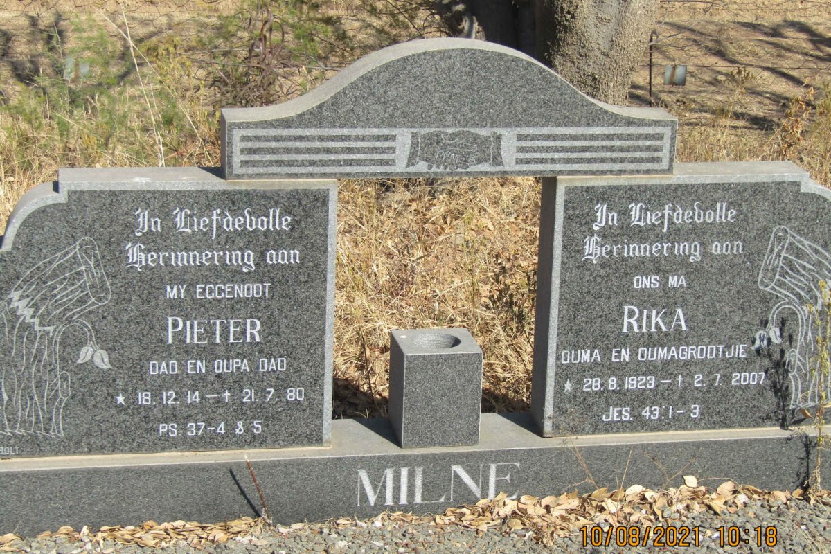 MILNE Pieter 1914-1980 &amp; Rika 1923-2007