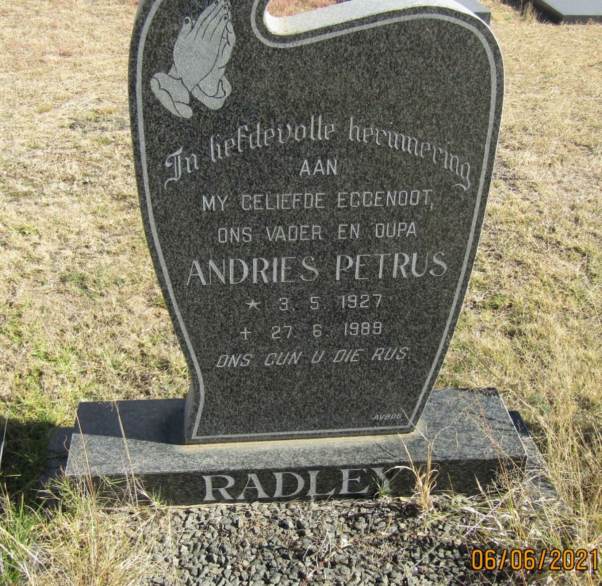RADLEY Andries Petrus 1927-1989