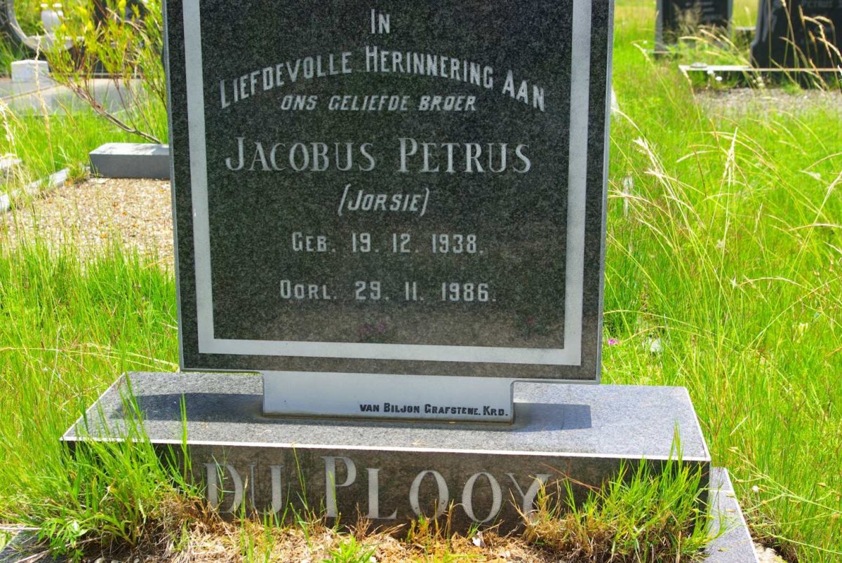 PLOOY Jacobus Petrus, du 1938-1986