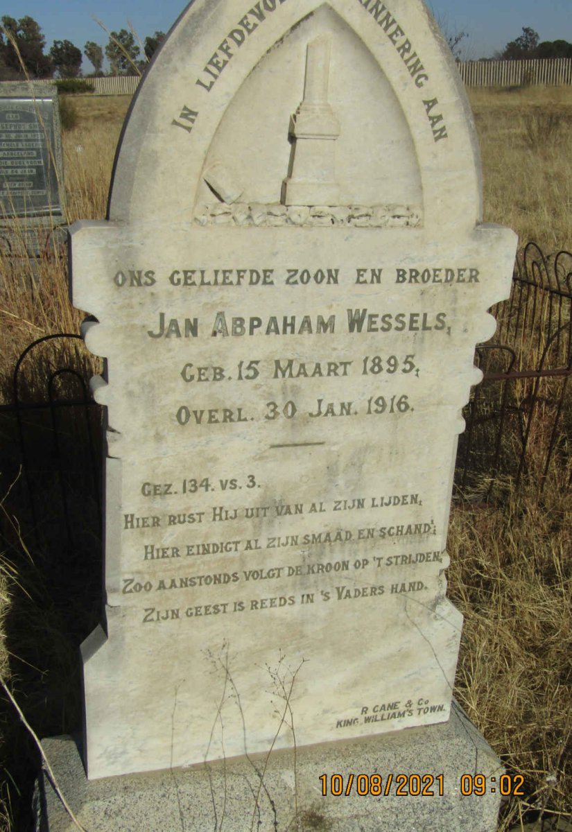 WESSELS Jan Abraham 1895-1916