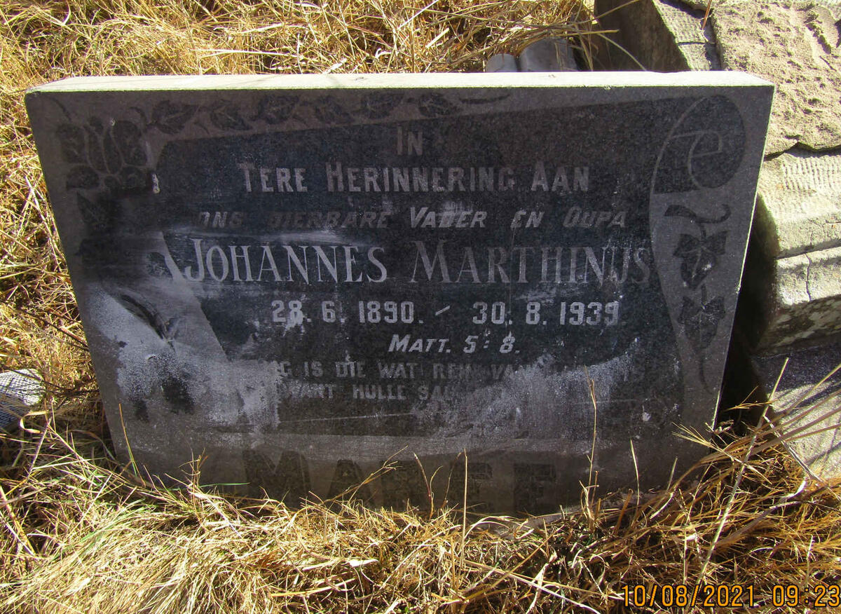 MAREE Johannes Marthinus 1890-1939