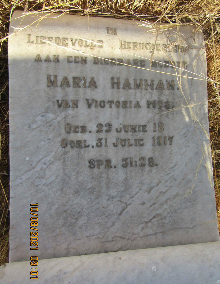 HAMMAN Maria 18??-1917