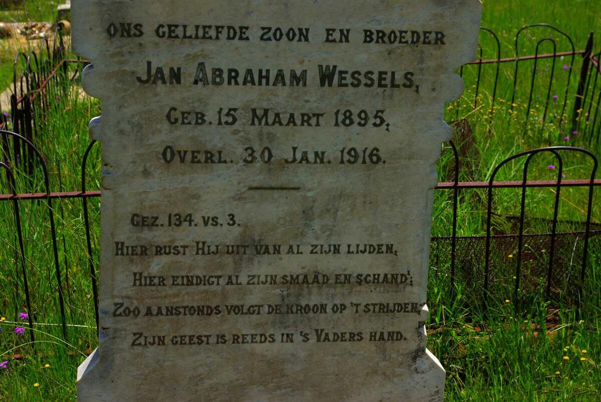WESSELS Jan Abraham 1895-1916