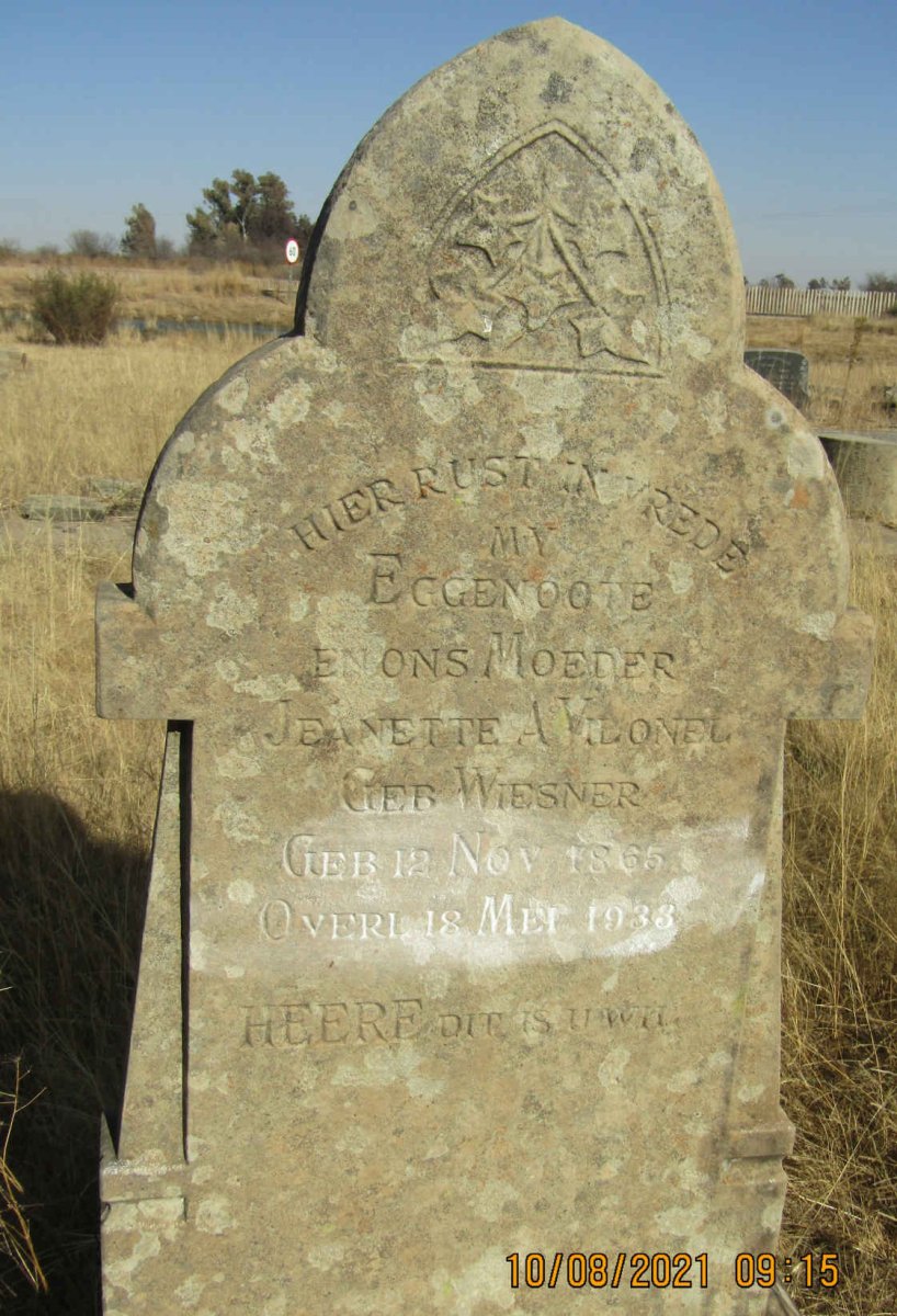 VILONEL Jeanette A. nee WIESNER 1865-1933