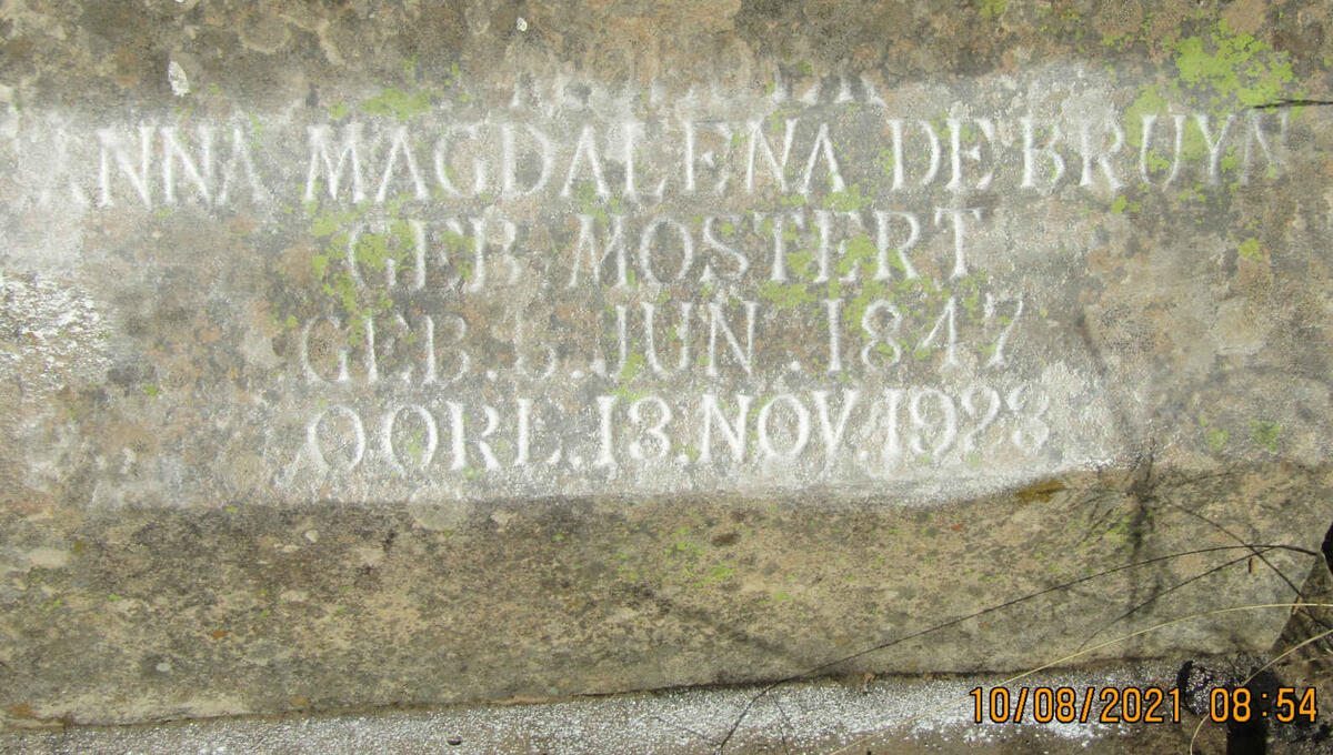 BRUYN Anna Magdalena, de nee MOSTERT 1847-192?