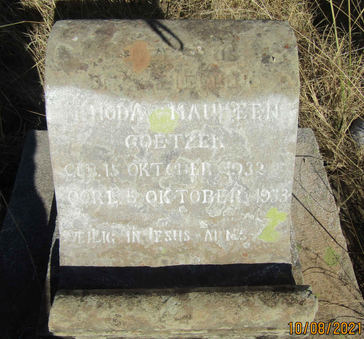 COETZER Rhoda Maureen 1932-1933