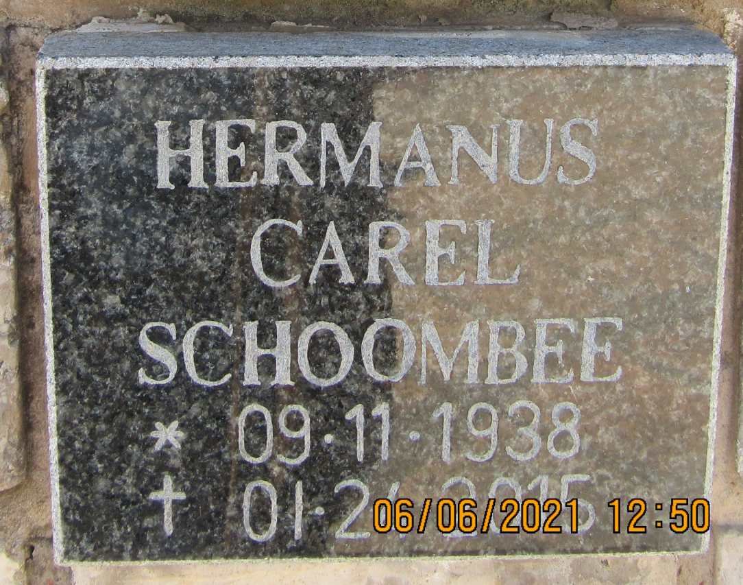 SCHOOMBEE Hermanus Carel 1938-2015