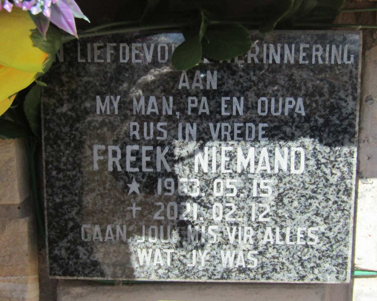 NIEMAND Freek 1963-2021