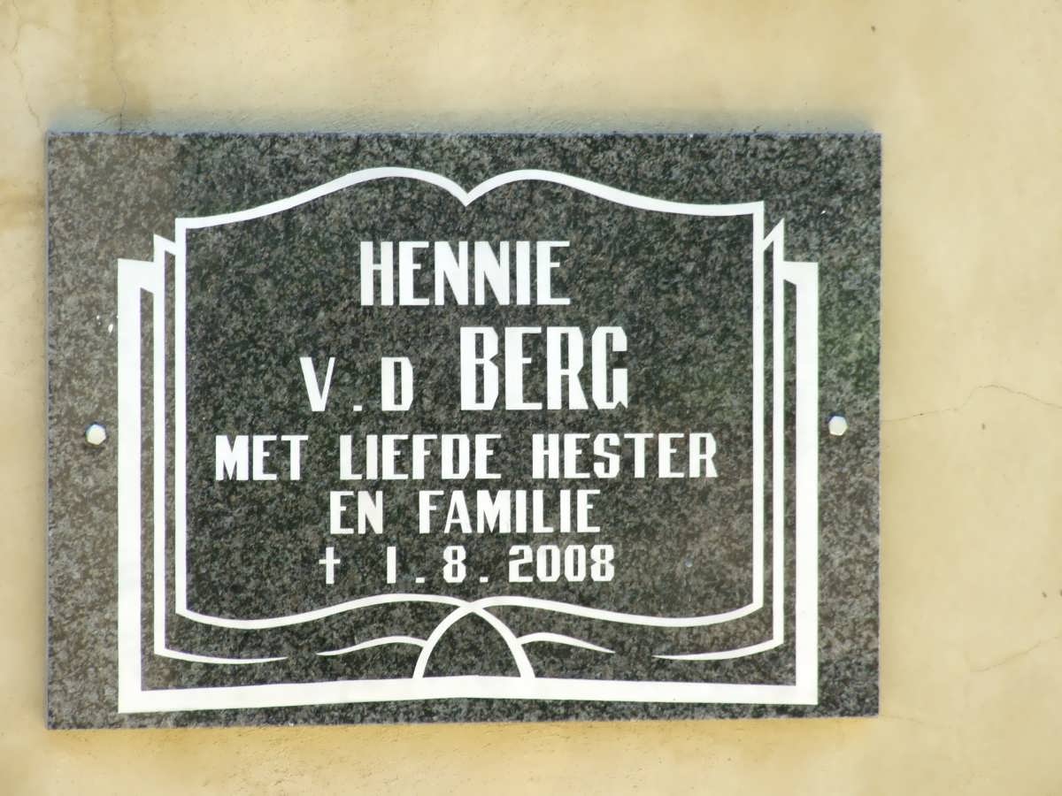 BERG Hennie, v.d. -2008