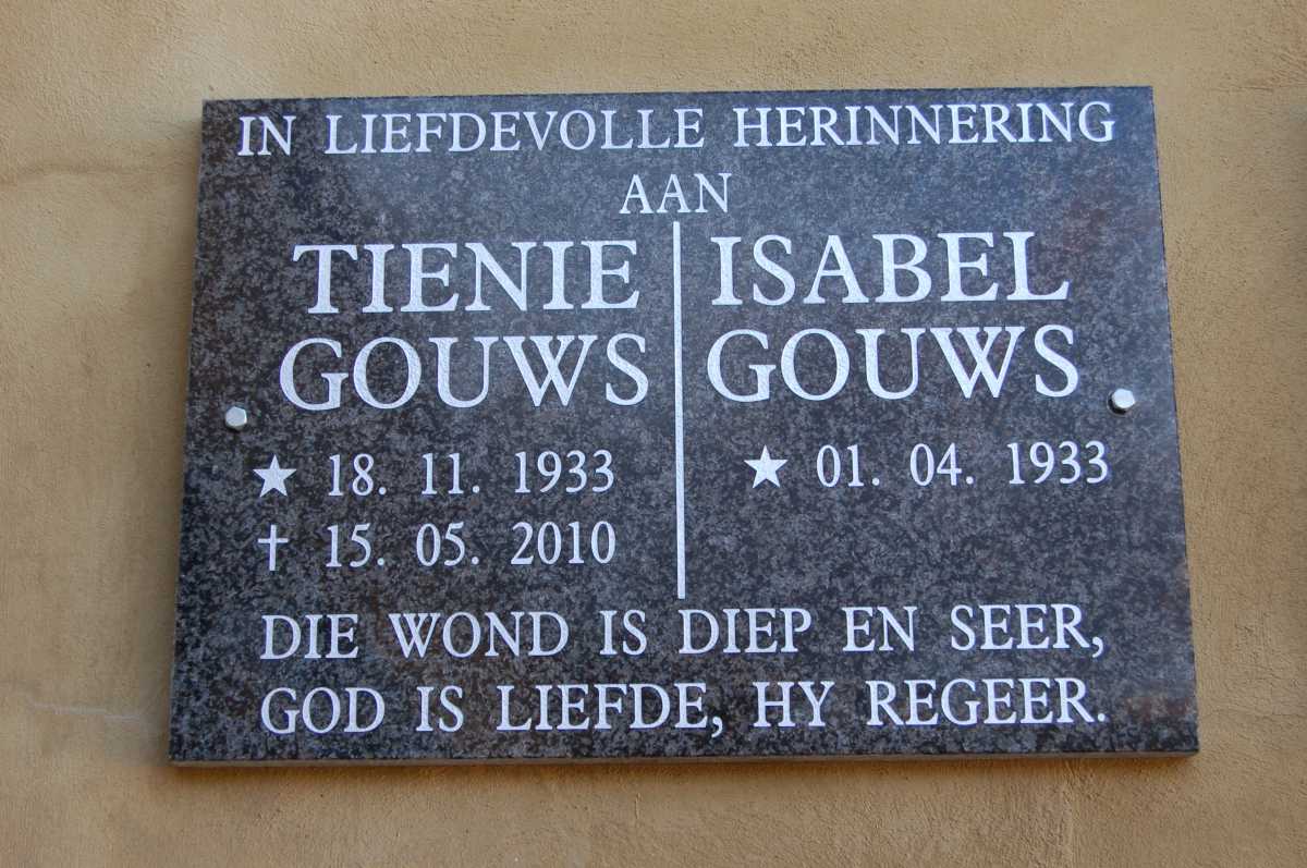 GOUWS Tienie 1933-2010 &amp; Isabel 1933-