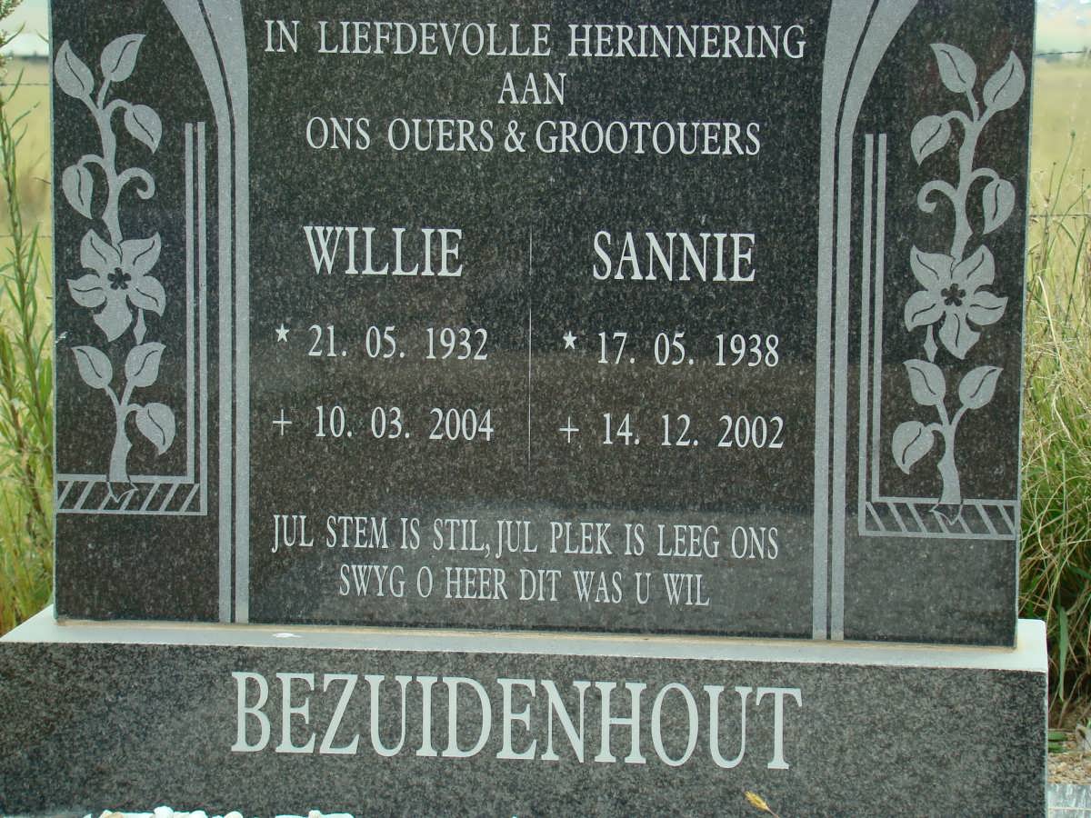 BEZUIDENHOUT Willie 1932-2004 &amp; Sannie 1938-2002