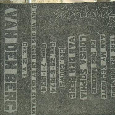 BERG Louisa Sophia, van den nee GOUWS 1874-1934