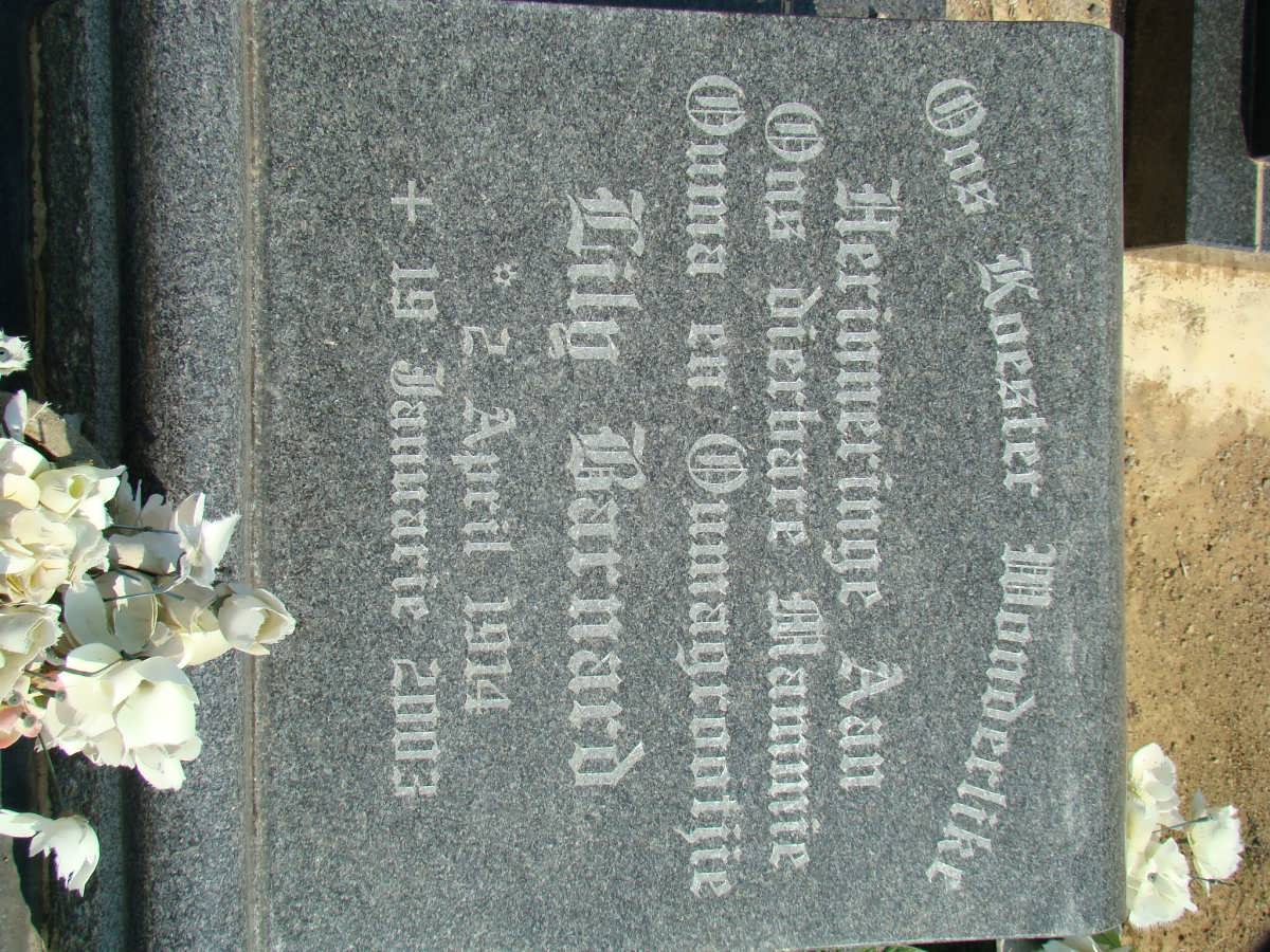 BARNARD Lily 1914-2003