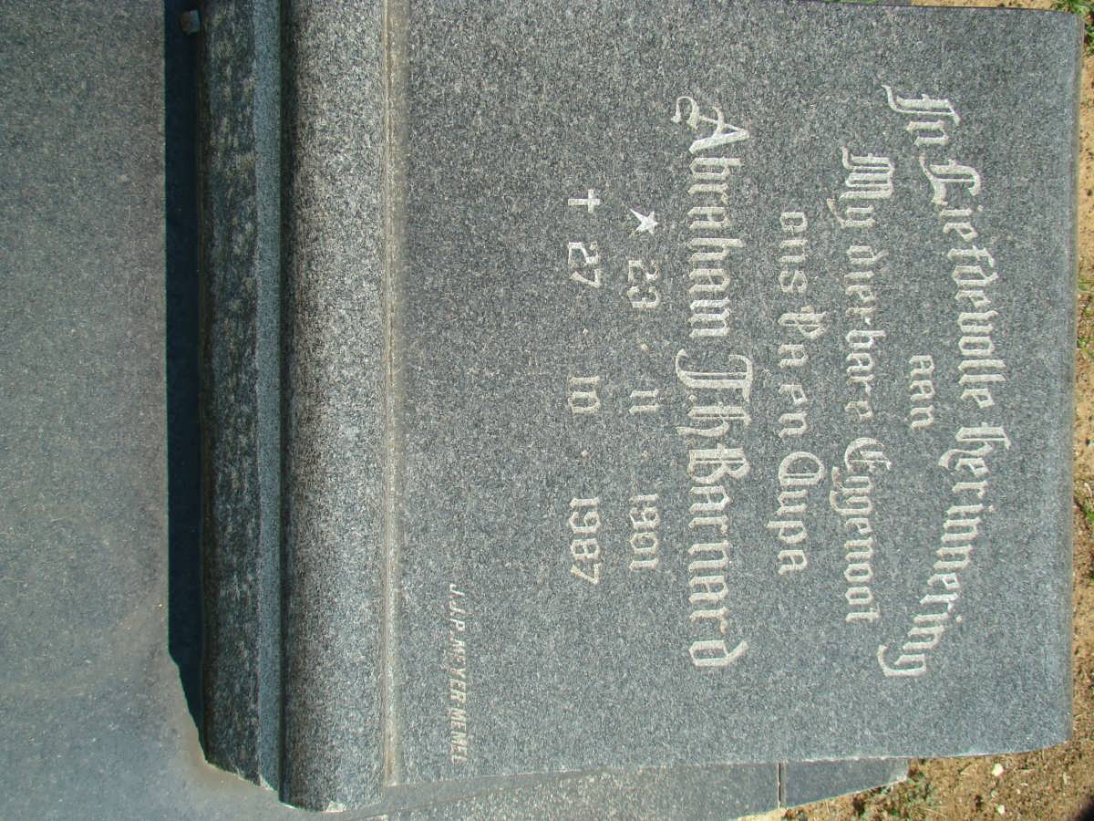 BARNARD Abraham J.H. 1901-1987
