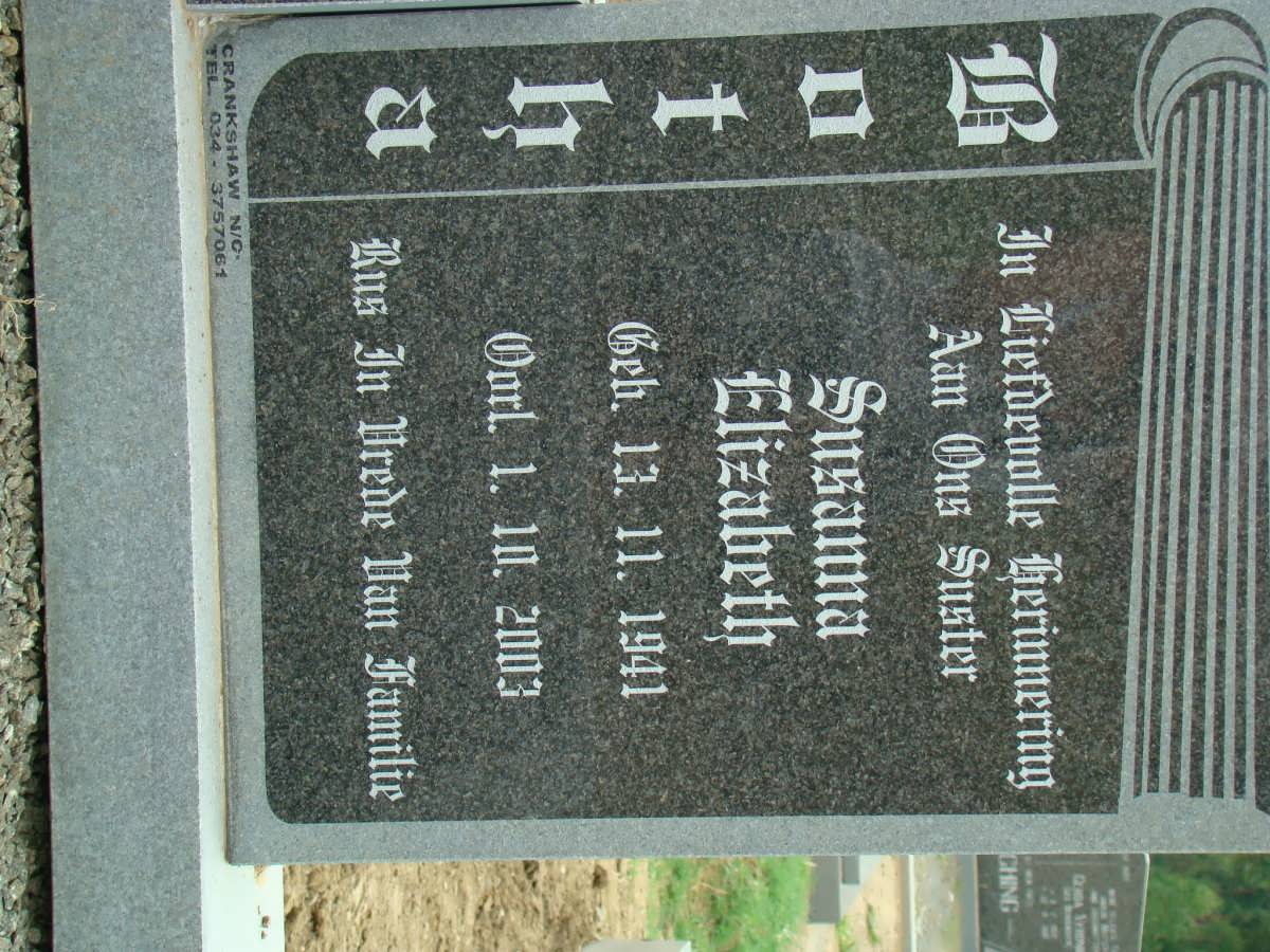 BOTHA Susanna Elizabeth 1941-2003
