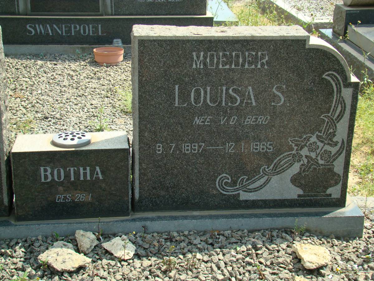 BOTHA Louisa S. nee V.D. BERG 1897-1985