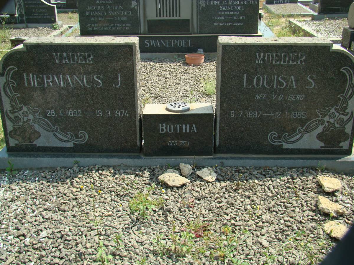 BOTHA Hermanus J. 1892-1974 &amp; Louisa S. V.D. BERG 1897-1985