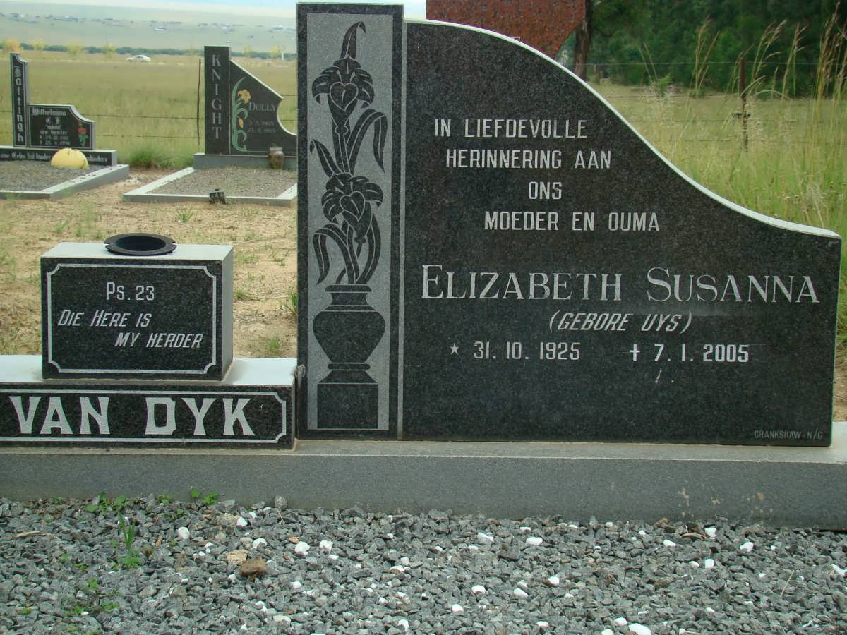 DYK Elizabeth Susanna, van nee UYS 1925-2005