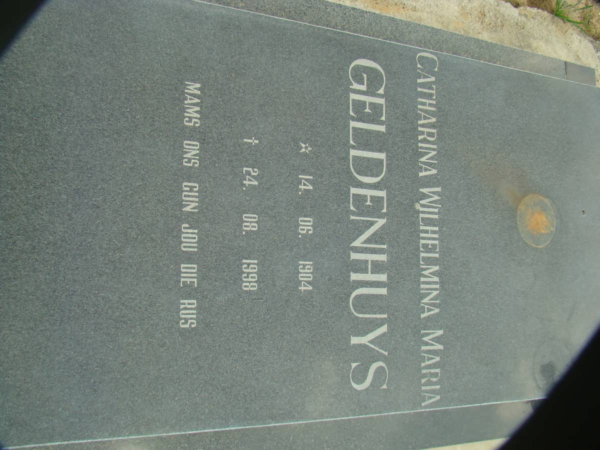 GELDENHUYS Catharina Wilhelmina Maria 1904-1998