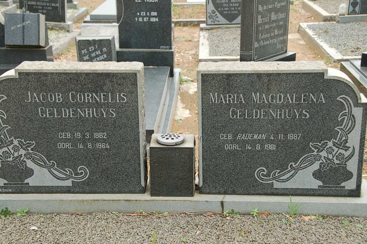GELDENHUYS Jacob Cornelis 1882-1964 &amp; Maria Magdalena RADEMAN 1887-1981