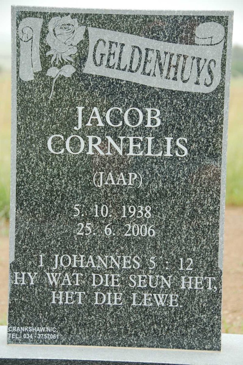 GELDENHUYS Jacob Cornelis 1938-2006