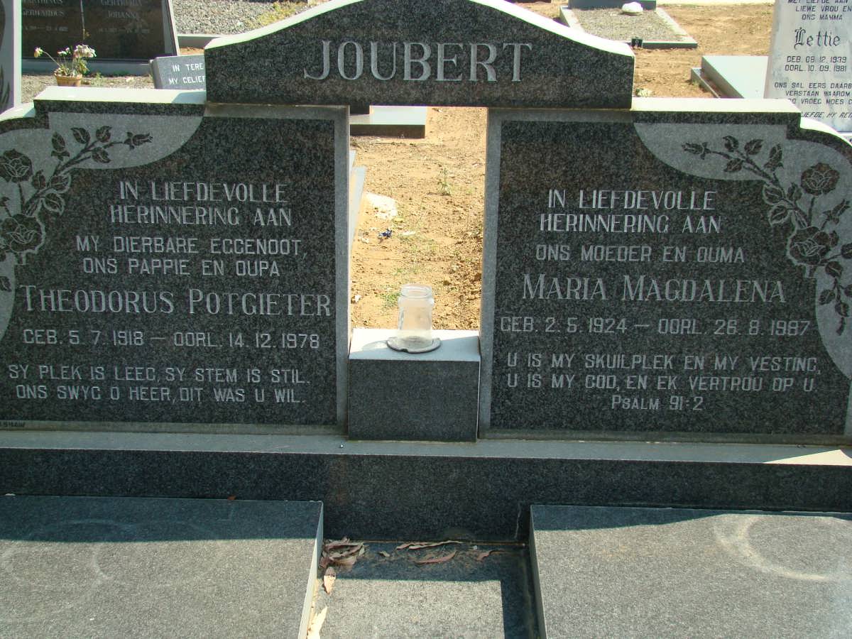 JOUBERT Theodorus Potgieter 1918-1978 &amp; Maria Magdalena 1924-1987