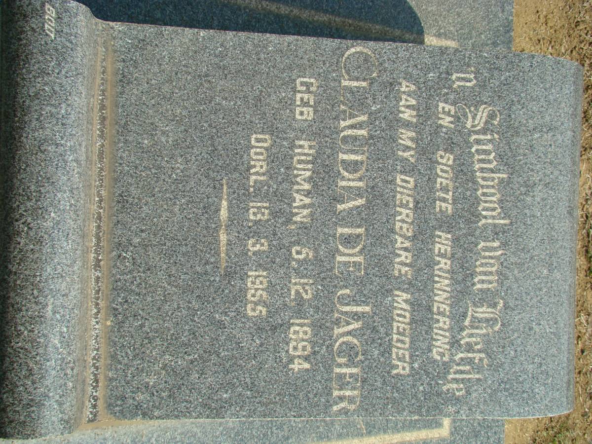 JAGER Claudia, de nee HUMAN 1894-1955