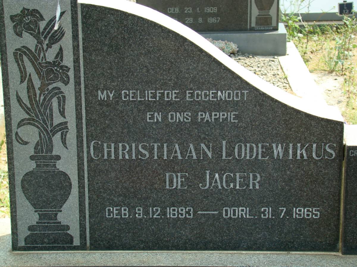 JAGER Christiaan Lodewikus, de 1893-1965
