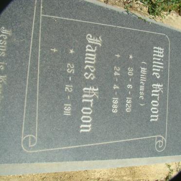 KROON James 1911-  &amp; Millie WILLEMSE 1920-1989