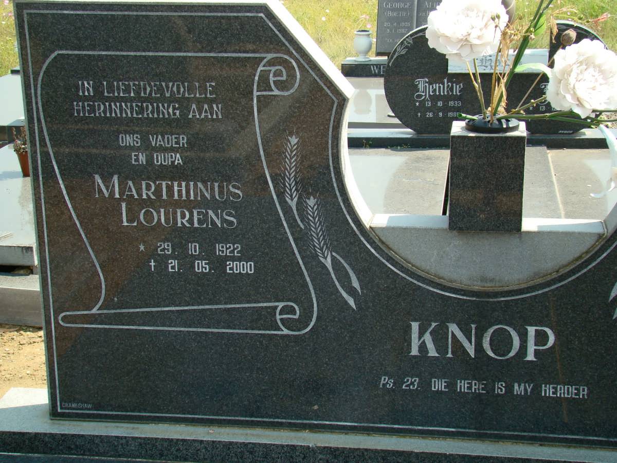 KNOP Marthinus Lourens 1922-2000