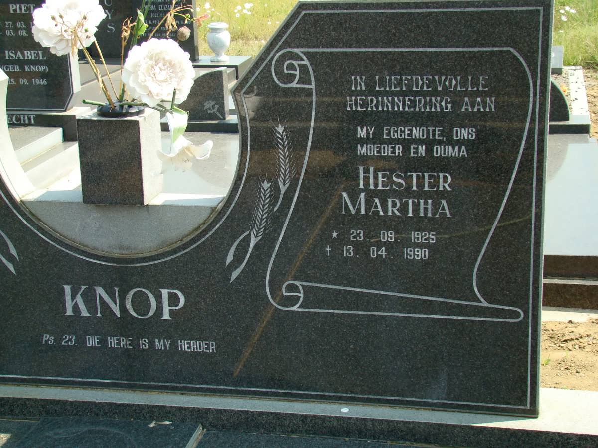 KNOP Hester Martha 1925-1990
