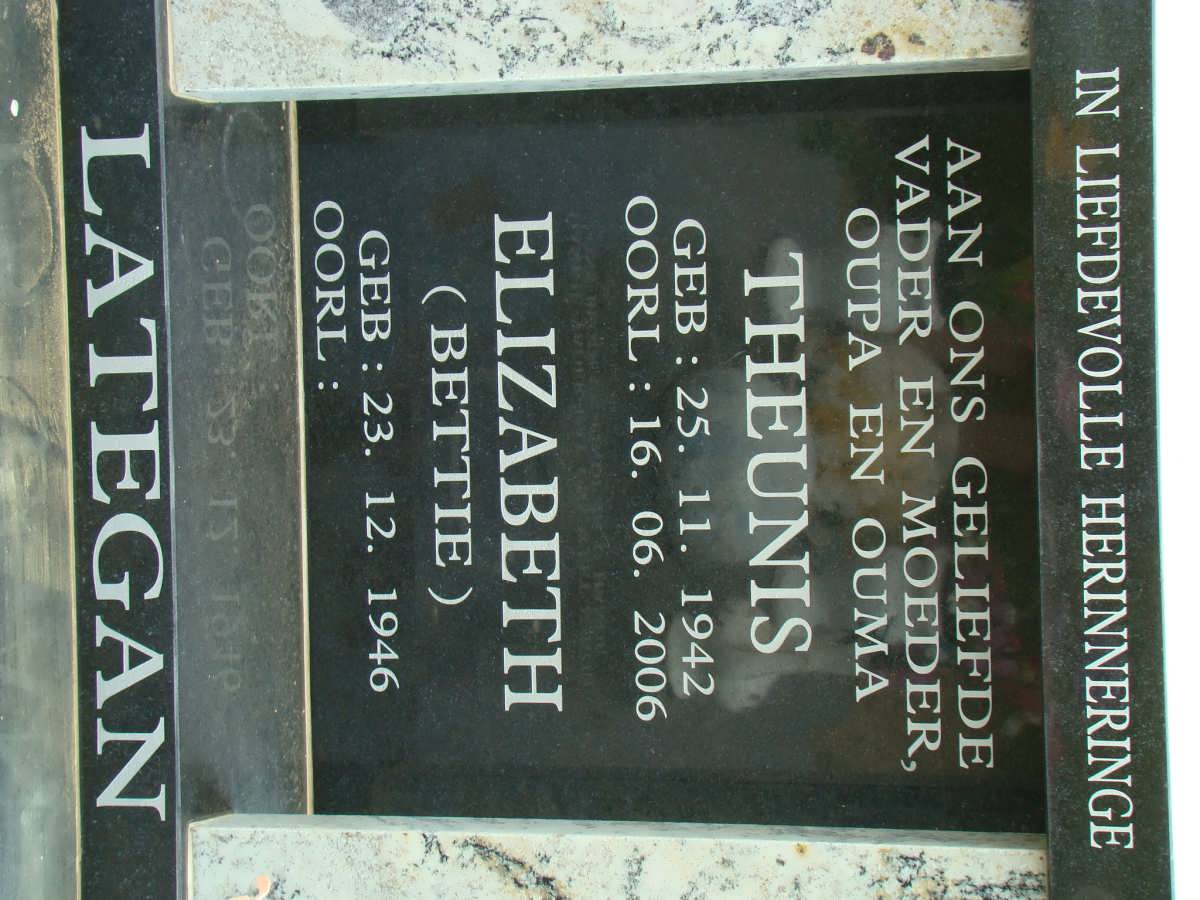 LATEGAN Theunis 1942-2006 &amp; Elizabeth 1946-