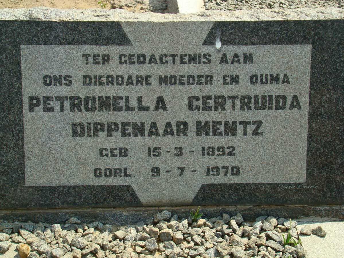 MENTZ Petronella Gertruida Dippenaar 1892-1970