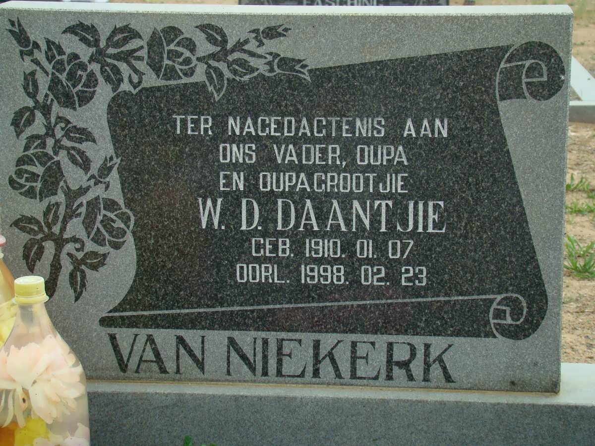 NIEKERK W.D., van 1910-1998