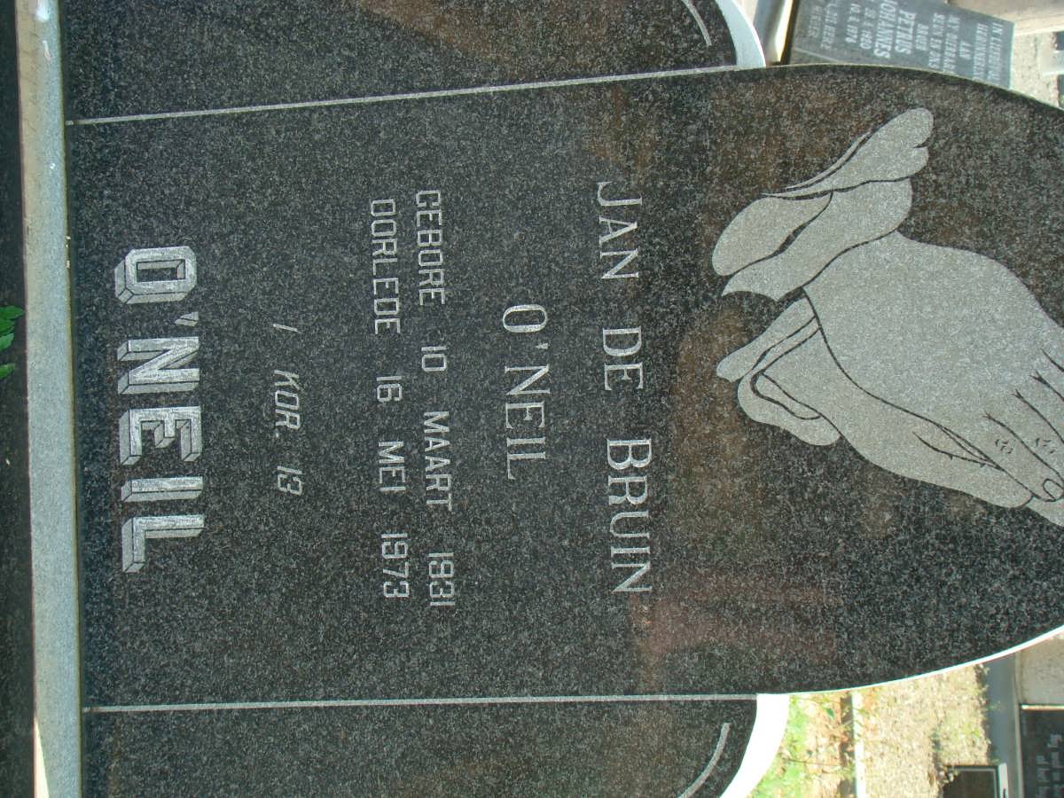 O'NEIL Jan de Bruin 1931-1973