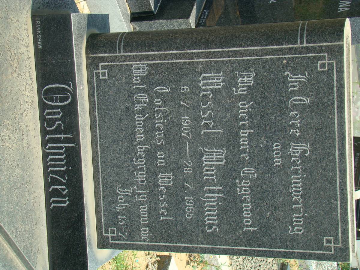 OOSTHUIZEN Wessel Marthinus 1907-1965