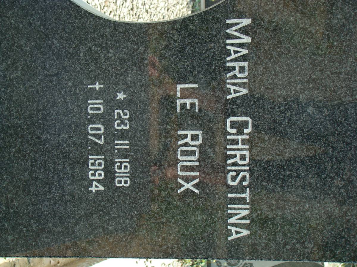 ROUX Maria Christina, le 1918-1994