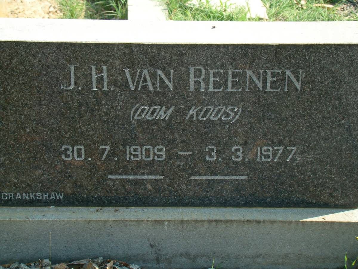 REENEN J.H., van 1909-1977