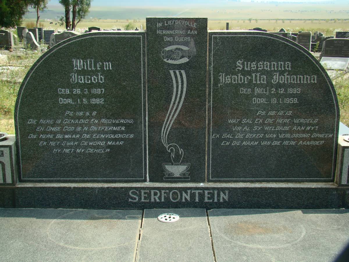SERFONTEIN Willem Jacob 1887-1982 &amp; Susanna Isabella Johanna NEL 1893-1959