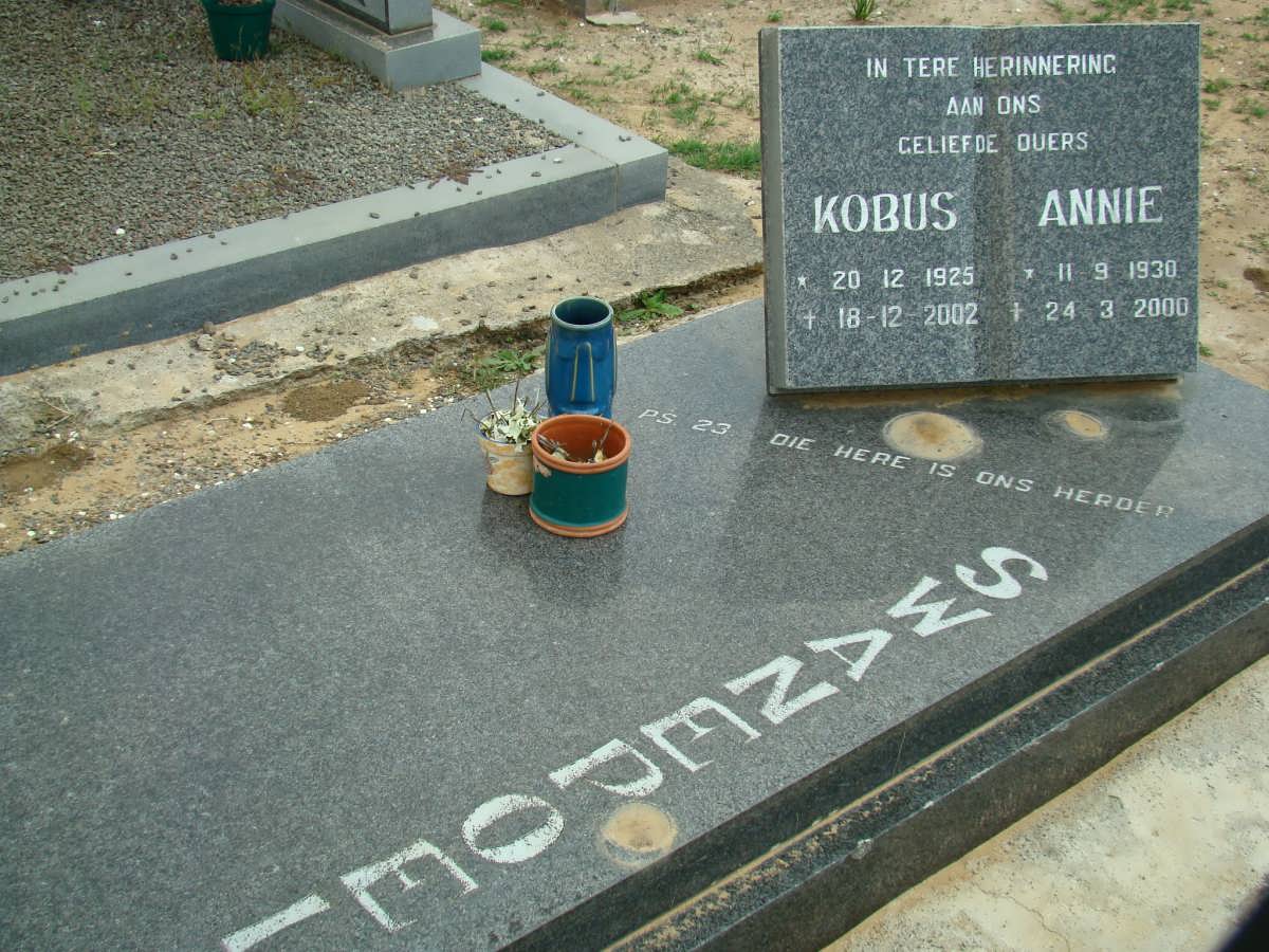 SWANEPOEL Kobus 1925-2002 &amp; Annie 1930-2000